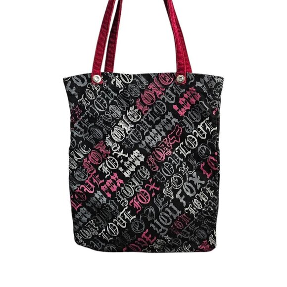 Fox Canvas Tote Vintage Graphic Punk Love Fox Velvet Handle Cotton Shoulder Bag - Picture 4 of 6